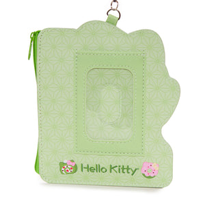 Hello Kitty Card Case with Key Reel (Matcha Sweets Series) Accessory NAKAJIMA CORPORATION   