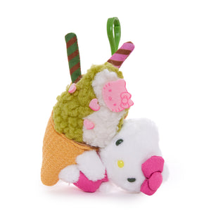 Hello Kitty Ice Cream Mascot Clip (Matcha Sweets Series) Plush NAKAJIMA CORPORATION