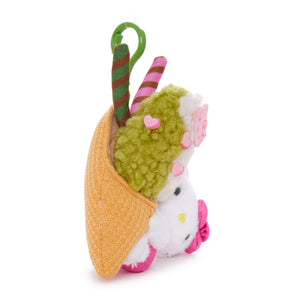 Hello Kitty Ice Cream Mascot Clip (Matcha Sweets Series) Plush NAKAJIMA CORPORATION