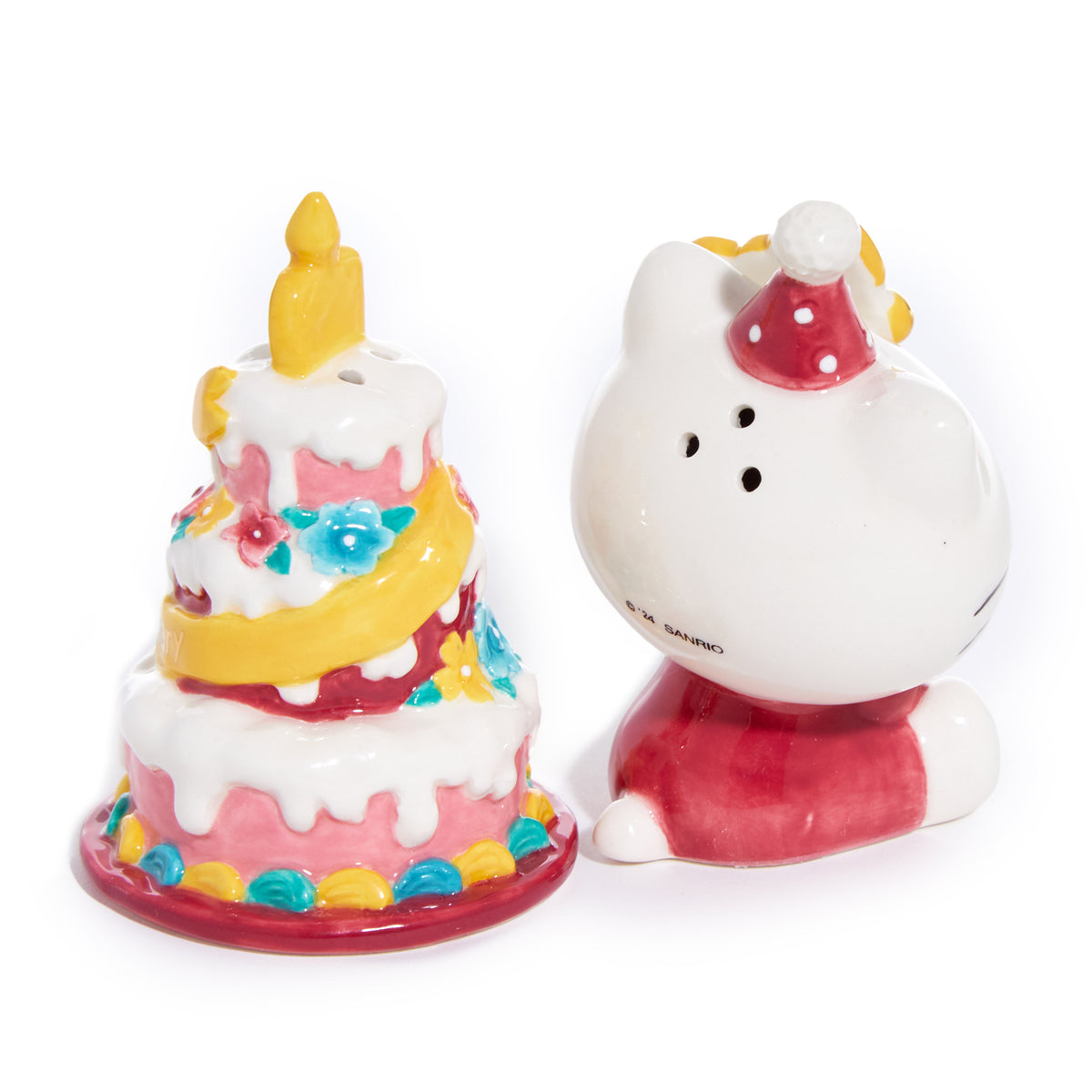 Hello Kitty 50th Anniversary Ceramic Salt &amp; Pepper Set Home Goods Blue Sky Clayworks   