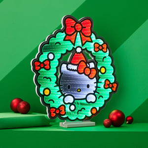 Hello Kitty 20" Holiday Wreath Decorative Ekkolight Infinity Light Home Goods Melrose