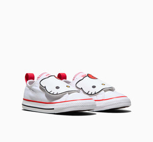 Converse x Hello Kitty Chuck Taylor All Star One Strap Easy-On Sneaker (Toddler - White) Shoes CONVERSE