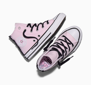 Converse x My Melody & Kuromi Chuck Taylor All Star Hi-Top Sneaker (Kids - Pink) Shoes CONVERSE