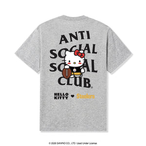 Anti Social Social Club x Hello Kitty Steelers Blitz Tee (Heather Grey) Apparel Anti Social Social Club