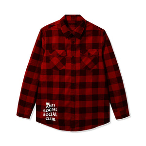 Anti Social Social Club x Hello Kitty Cozy Flannel (Red/Black) Apparel Anti Social Social Club