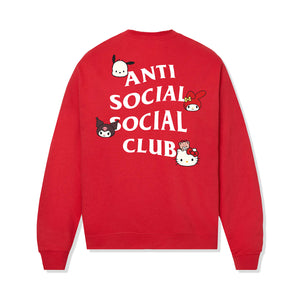 Anti Social Social Club x Hello Kitty and Friends Crewneck (Red) Apparel Anti Social Social Club