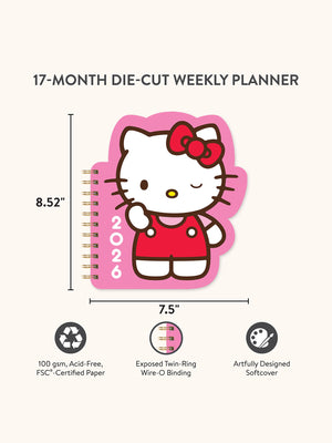Hello Kitty x Studio Oh! 2026 Playful Pink Die-Cut Weekly Planner