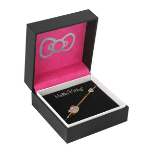 Hello Kitty Two-Tone Gold Plated Icons Bracelet (Pink & White Sapphire) Jewelry JACMEL JEWELRY INC