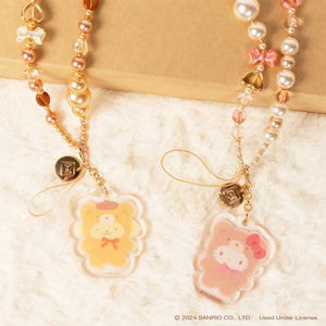 Hello Kitty Latte Bear Beaded Charm Mobile Phone Wrist Strap Accessory Hamee.com - Hamee US