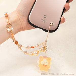 Pompompurin Latte Bear Beaded Charm Mobile Phone Wrist Strap