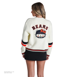 Hello Kitty x The Wild Collective Chicago Bears Cropped Cardigan Apparel The Wild Collective
