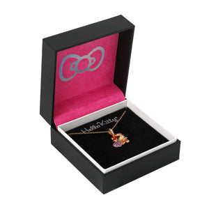 Hello Kitty 18" Two-Tone Gold Plated Angel Necklace (Pink & White Sapphire) Jewelry JACMEL JEWELRY INC