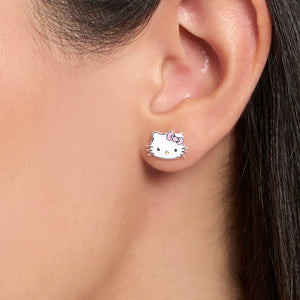 Hello Kitty Sterling Silver Enamel Stud Earrings Jewelry JACMEL JEWELRY INC