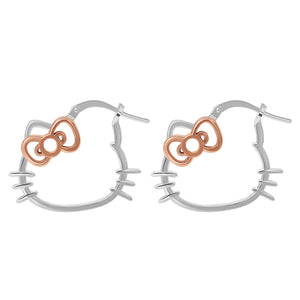 Hello Kitty Sterling Silver Hoop Earrings Jewelry JACMEL JEWELRY INC