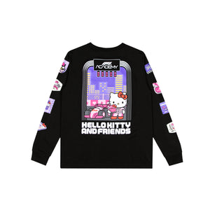 Hello Kitty and Friends x F1 ACADEMY Long Sleeve Tee (Black) Apparel Insomniac Holdings LLC