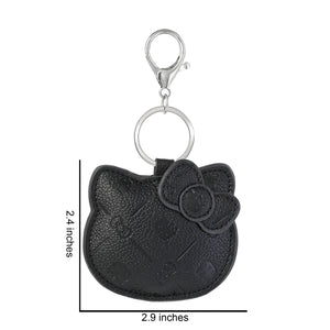 Hello Kitty Debossed Keychain (Black) Accessory Jacmel Jewelry