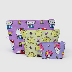 Hello Kitty and Friends x Baggu Go Pouch Set (Fruits + Florals) Bags Baggu Corporation