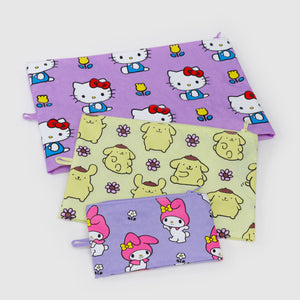 Hello Kitty and Friends x Baggu Go Pouch Set (Fruits + Florals) Bags Baggu Corporation