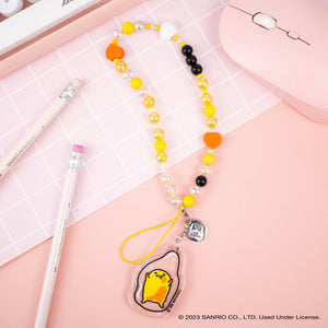 Gudetama Beaded Charm Mobile Phone Wrist Strap Accessory Hamee.com - Hamee US