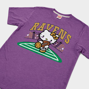 Hello Kitty x Baltimore Ravens Rush Tee (Adult- Unisex) Apparel HOMAGE
