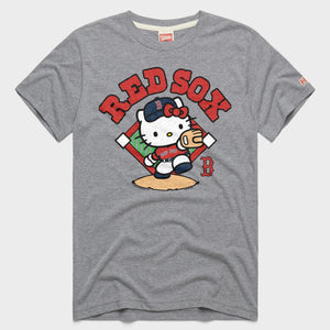 Hello Kitty x Boston Red Sox Throw Tee (Adult - Unisex) Apparel HOMAGE Grey XS