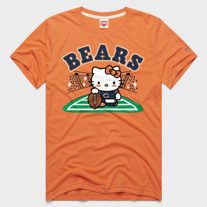 Hello Kitty x Chicago Bears Holder Tee (Adult- Unisex) Apparel HOMAGE Orange XS