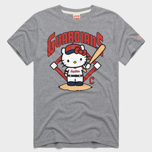 Hello Kitty x Cleveland Guardians Batter Tee (Adult- Unisex) Apparel HOMAGE Grey XS