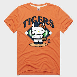 Hello Kitty x Detroit Tigers Toss Tee (Adult- Unisex) Apparel HOMAGE Orange XS