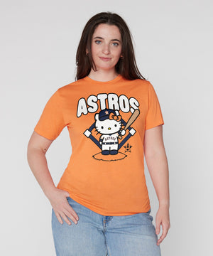 Hello Kitty x Houston Astros Batter Tee (Adult- Unisex) Apparel HOMAGE