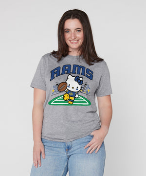 Hello Kitty x Los Angeles Rams Touchdown Tee (Adult- Unisex) Apparel HOMAGE
