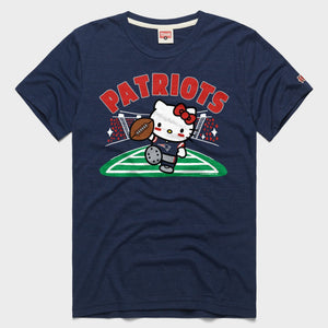 Hello Kitty x New England Patriots Touchdown Tee (Adult- Unisex) Apparel HOMAGE Navy XS