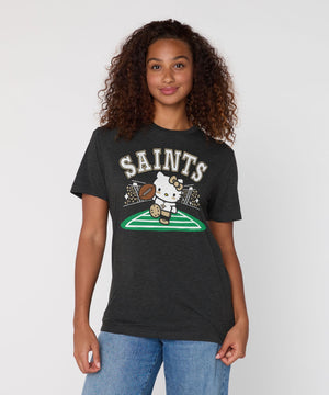 Hello Kitty x New Orleans Saints Touchdown Tee (Adult- Unisex) Apparel HOMAGE