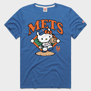 Hello Kitty x New York Mets Throw Tee (Adult - Unisex) Apparel HOMAGE Royal Blue XS