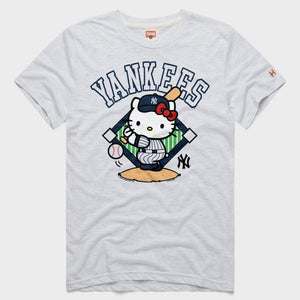 Hello Kitty x New York Yankees Swing Tee (Adult - Unisex) Apparel HOMAGE Ash XS