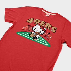 Hello Kitty x San Francisco 49ers Rush Tee (Adult- Unisex) Apparel HOMAGE