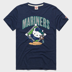 Hello Kitty x Seattle Mariners Catch Tee (Adult- Unisex) Apparel HOMAGE Navy XS