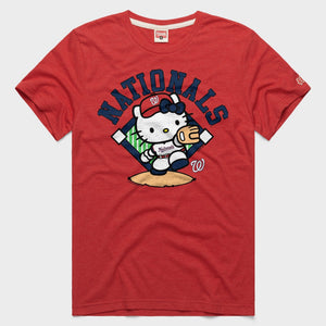 Hello Kitty x Washington Nationals Throw Tee (Adult- Unisex) Apparel HOMAGE Red XS