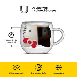 Hello Kitty 3D Double Wall Espresso Glass