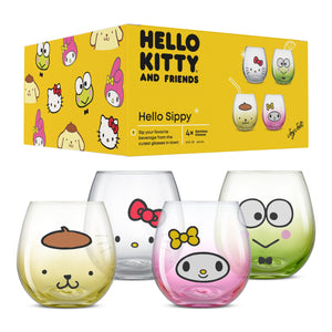 Hello Kitty and Friends Hello Sippy Stemless Glasses (Set of 4)