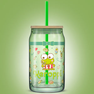 Keroppi Favorite Flavor Lidded Glass Tumbler