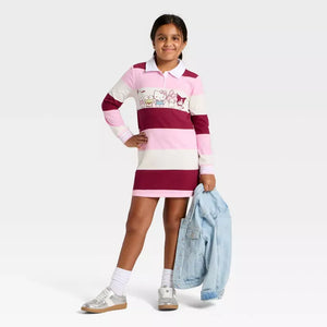 Hello Kitty and Friends Girls Striped Rugby Dress Apparel Mad Engine Global LLC