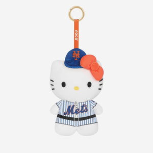 Hello Kitty x New York Mets Plush Mascot Keychain Accessory FOCO