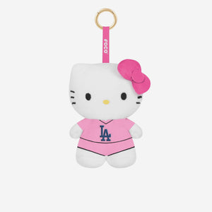 Hello Kitty x Los Angeles Dodgers Plush Mascot Keychain (Pink) Accessory FOCO