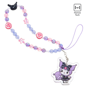 Kuromi - Lolita Version Beaded Charm Mobile Phone Wrist Strap Accessory HAMEE