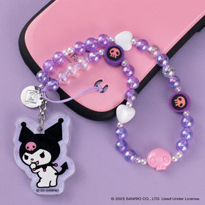 Kuromi Beaded Charm Mobile Phone Wrist Strap Accessory Hamee.com - Hamee US