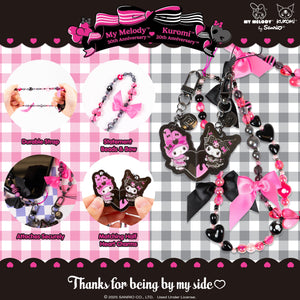 My Melody 50th & Kuromi 20th Anniversary 2-pc Bead Charm Strap Set Accessory Hamee.com - Hamee US