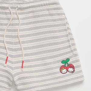Hello Kitty x Madhappy Striped Midweight Fleece Shorts (Cream Stripe) Apparel MADHAPPY