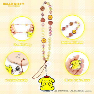 Pompompurin Beaded Charm Mobile Phone Wrist Strap Accessory Hamee.com - Hamee US