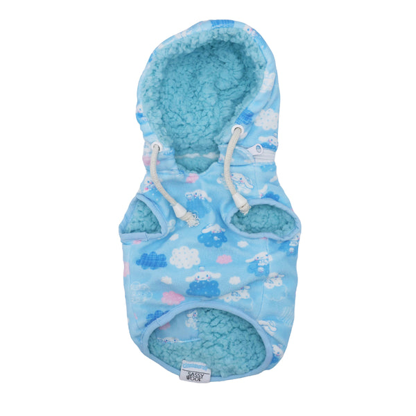 Cinnamoroll x Sassy Woof Reversible Sherpa Dog Jacket (Clouds)