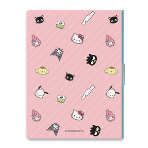 Hello Kitty and Friends x Studio Oh! Pink Pinstripe Casey Notebook with Phone Loop Stationery Studio Oh!